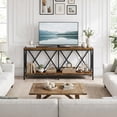 thumbnail image 2 of 69" Narrow Console Table for Entryway, 2-Shelves Wooden Sofa Table Behind Couch, Farmhouse Skinny Entryway Table , Brown, 2 of 11
