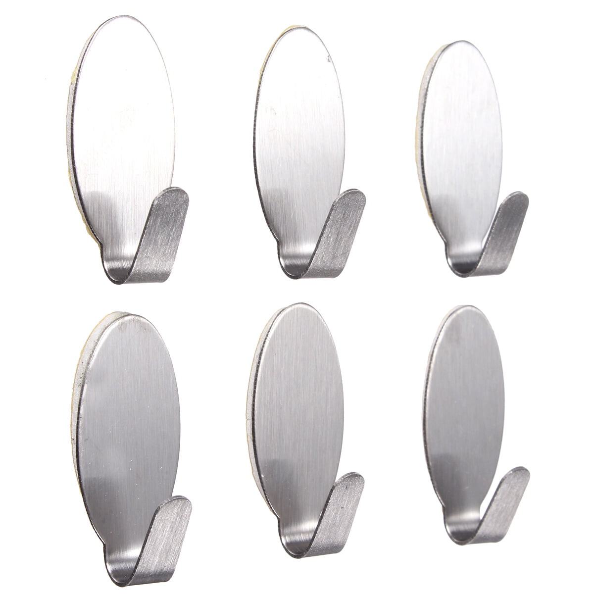 6PCS Stainless Steel Self Adhesive Stick hangerhook Holder Hook Hanger Home Kitchen Wall Door - Walmart.com