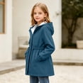 thumbnail image 4 of Sevevn Girls Waterproof Rain Jacket Lightweight Raincoat for Girl Hooded Windbreaker for Outdoor Travel Hiking, 4 of 8