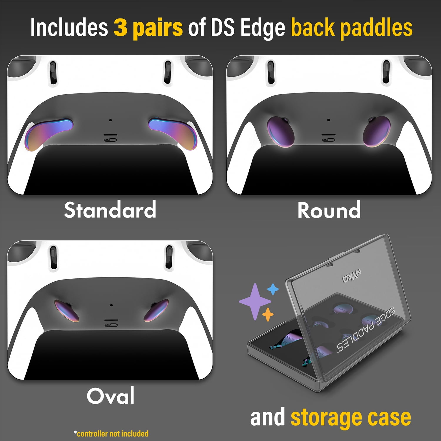 Nyko Edge Paddles for DualSense Edge, Multicolored, 83316