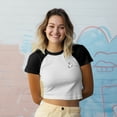 thumbnail image 3 of Dalix Heartly Ghost Short Sleeve Raglan Micro Rib Babe Tee Soft Cute Womens in Black XL X-Large, 3 of 5