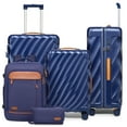 thumbnail image 1 of Joyway 5-Piece Luggage Set PC Ultra-Hard Shell Lightweight Suitcase TSA Lock Brake Spinner Wheels (20/24/29) with Backpack Blue, 1 of 7