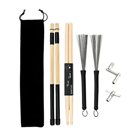 

Drum Replacement kits: Drum Sticks Drum Rod Brushes Sticks Drum Wire Brushes Set