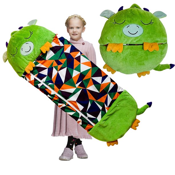 Kids Fun Animal Sleeping Bag,Pillow & Sleeping Bag Foldable,2 in 1