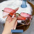 thumbnail image 4 of Typpkmm Square Rimless Sunglasses Women Brand Designer Summer Glasses Fashion Sun Glasses for Men Uv400 Shades Oculos Red, 4 of 7