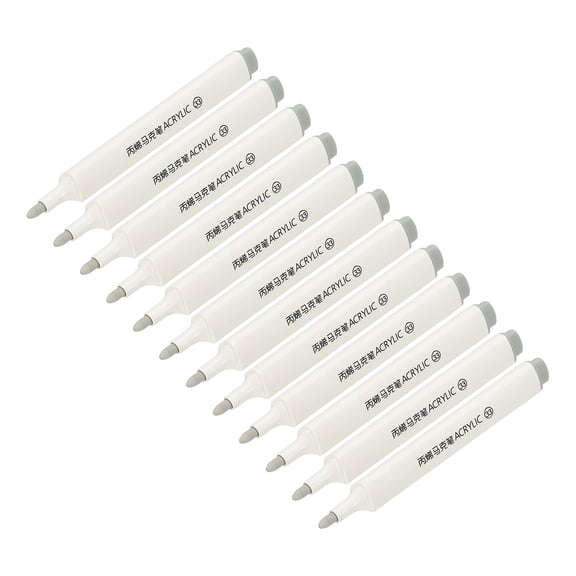Acrylic Paint Marker Pens, 12Pcs Acrylic Paint Pens Waterproof Paint Art Marker Pen Water Based Paint Pen for DIY Craft, Light Gray