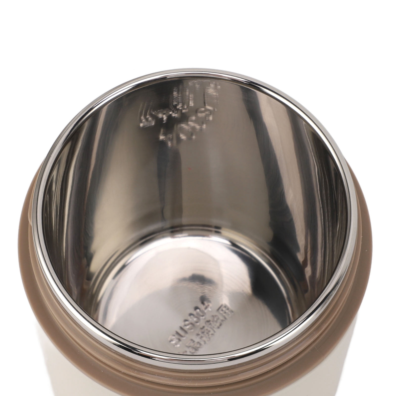Rupoun Stainless Steel Insulated Food Jar Double Layer 620ml (20.96 oz) Capacity Leak Proof Lid Insulated Food Container Wide Mouth Thermal Bento Box for Hot and Cold Meals Beige 7.9 x 3.7 Inches