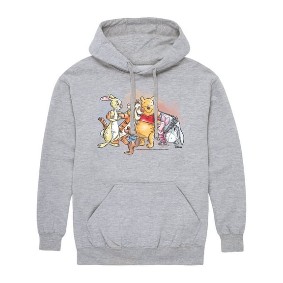 Winnie the Pooh - Pooh And Group Watercolor - Men's Pullover Fleece Hoodie