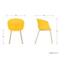 thumbnail image 3 of Silla Petraco Estilo Contemporáneo Color Amarillo Gaia Herbs Retro, 3 of 7