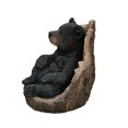 thumbnail image 4 of Ours Noir Assis dans une Souche Statue de Jardin, 4 of 5