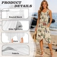 thumbnail image 2 of HELLHERO Sleeveless Sundress with Western Print, Asymmetric Pleated Midi Dress for Women Casual Travel and Picnic Trips, 2 of 8