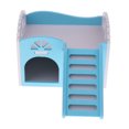 thumbnail image 2 of Ximing Pet Hamster Rat Small Animal Castle Sleeping House Nest Exercise Toy 2 Layers With Stair Design Blue, 2 of 10