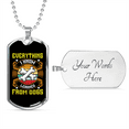 thumbnail image 4 of Everything I Know Yellow Necklace Stainless Steel or 18k Gold Dog Tag 24" Chain, 4 of 8