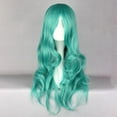 thumbnail image 2 of Unique Bargains Human Hair Wigs for Women Curly Wig with Wig Cap Long Hair 26" Green, 2 of 6