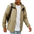 thumbnail image 6 of GrmtClth Rash Guard for Men Full Zip Long Sleeve Uv Sun Shirts Zip Up Lightweight Quick Dry Hiking Fishing Athletic Jackets Running Coat with Pockets Khaki S, 6 of 8