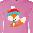 thumbnail image 4 of Inktastic Cute Fox, Fox With Hat And Scarf, Orange Fox Long Sleeve T-Shirt, 4 of 5