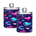 thumbnail image 7 of 4 Pack Qtip Holder Dispenser Neon Funny Cartoon Hearts Clear Plastic Storage Apothecary Jars for Cotton Swabs Balls Pads Floss, 7 of 7
