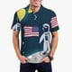 thumbnail image 1 of Fotbe Astronaut With USA Flag Camiseta Polo de Golf para Hombre con Estampado – Camisa Deportiva Transpirable con Cuello Abotonado-Small, 1 of 6