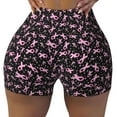 thumbnail image 2 of Lsque Breast Cancer Awareness (2) Pattern High Waisted Biker Shorts for Women-Tummy Control Fitness Athletic Workout Running Yoga Gym Shorts,Moisture-Wicking-, 2 of 9