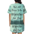 thumbnail image 3 of Bixox Women's Not All Those Who Wander Are Lost1 Printed Pajama Set 2 Piece Lounge Set Top and Shorts Soft Pajamas, Shorts with Pockets, 3 of 7