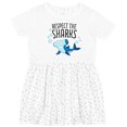 thumbnail image 3 of Inktastic Respect the Sharks Cute Hammerhead Shark Girls Toddler Dress, 3 of 5