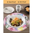 thumbnail image 3 of 15 Inch Round Placemats Set of 4, Easter Non Slip Heat Insulation PP Table Mats, Watercolor Eggs Floral Leaves Botanical Pink Plaid Washable Place Mats for Kitchen Dining Party Table Decor, 3 of 7