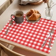 thumbnail image 3 of Red Placemats Set of 6 Country French Rustic Buffalo Plaid Modern Art Place Mats Indoor Wipeable Table Mats Washable Cloth Dining Table Placemats for Kitchen Holiday Party Home Decor 13x19 Inch, 3 of 9