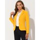 thumbnail image 3 of AllegK ChaqueDe Traje De ChaqueElástiCon Cuello De SolaPaOficiDe Trabajo PaMujer Amarillo S, 3 of 5