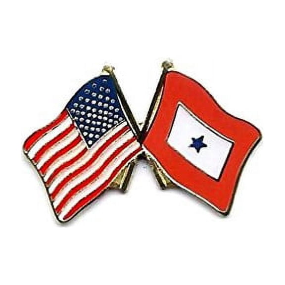Blue Star Flag USA Flag Crossing Deluxe Lapel Hat Pin Military (1 Pin)