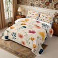 thumbnail image 3 of Manfei Botanical Flower Quilt Full 3-Piece,Spring Garden Full Bedspread Sets,1 Coverlet and 2 Pillowcases, 3 of 7
