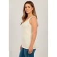 thumbnail image 3 of Roaman's Women's Plus Size Pointelle V-Neck Ribbed Trim Tank, 3 of 3