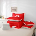 thumbnail image 6 of Manfei Tunisia Flag 7-Piece King Bedding,International Culture King Bed in a Bag,Red White,Light Gray Reversible, 6 of 7