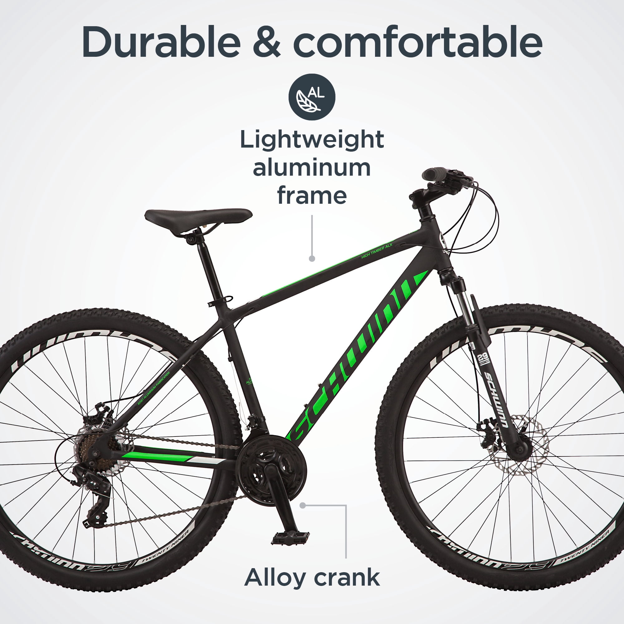 Schwinn High Timber ALX Mountain Bike, 29-Inch Wheel, 21 Speeds, Black