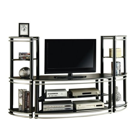 - Coaster Demilune Entertainment Center in Black and Silver