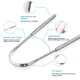 thumbnail image 4 of Limpiador raspador de lengua de metal premium de 1 pieza/3 piezas para adultos y niños, cepillos raspadores de lengua portátiles de acero inoxidable para eliminar, 4 of 5