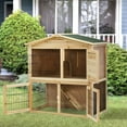 thumbnail image 3 of Gymax 35'' Wooden Chicken Coop Large Bunny Rabbit Cage w/ Ramp Indoor Outdoor Pet House, 3 of 10