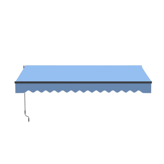 ALEKO Manual Retractable Patio 13 x 10 ft Awning Sky Blue Home Canopy