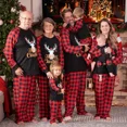 thumbnail image 6 of PatPat Merry Christmas Pajamas Family Matching 2 Piece Holiday Pjs Sets with Christmas Socks Elk Plaid Splice Long Sleeve Sleepwear for Kids Girls Boys, Red Plaid, 4-5 Years, 6 of 15