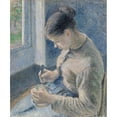 thumbnail image 3 of Camille Pissarro 12x14 Black Modern Framed Museum Art Print Titled - Young Peasant Having Her Coffee (1881), 3 of 5