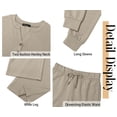 thumbnail image 6 of Fantaslook Plus Size Two Piece Lounge Sets for Women Henley V Neck Vacation Travel Outfit Casual Wide Leg Pants Matching Sets Women Clothing, 6 of 7