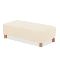 TAOCOCO Stretch Ottoman Cover Rectangular Ottoman Slipcovers with Elastic Bottom for Footstool Furniture Protectors Ivory