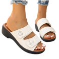 thumbnail image 6 of Hoshose Summer New Womens Slide Sandals Solid Color Hook&Loop Non Slip Casual Dressy Beach Sandals Breathable, 6 of 6