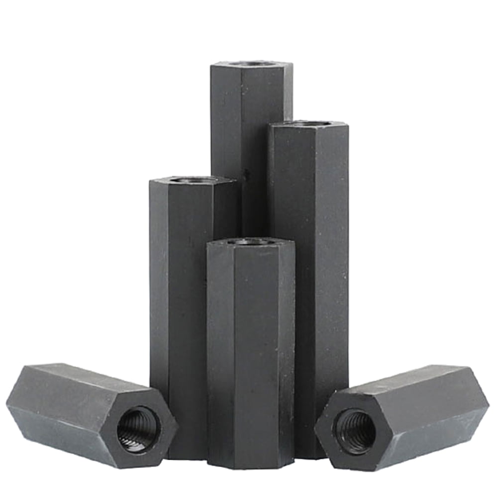 20pcs Black Nylon Double Pass Hexagonal Spacer Post M3x28mm