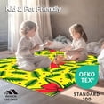 thumbnail image 4 of ODIKA 5'x7' Machine Washable Non-Slip Area Rug, Holiday Pine Boughs Interlocking Bow Motif Festive High Traffic Rug with Pad, Yellow, 623370, 4 of 8