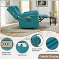 thumbnail image 7 of EPICOZY Power Swivel Rocking Glider Recliner Chair with Massage and Heat, Electric Nursery Glider Rocker for Living Room, Wingback Tufted Upholstered Recliner Chair with Type-C & USB Ports, Teal, 7 of 7