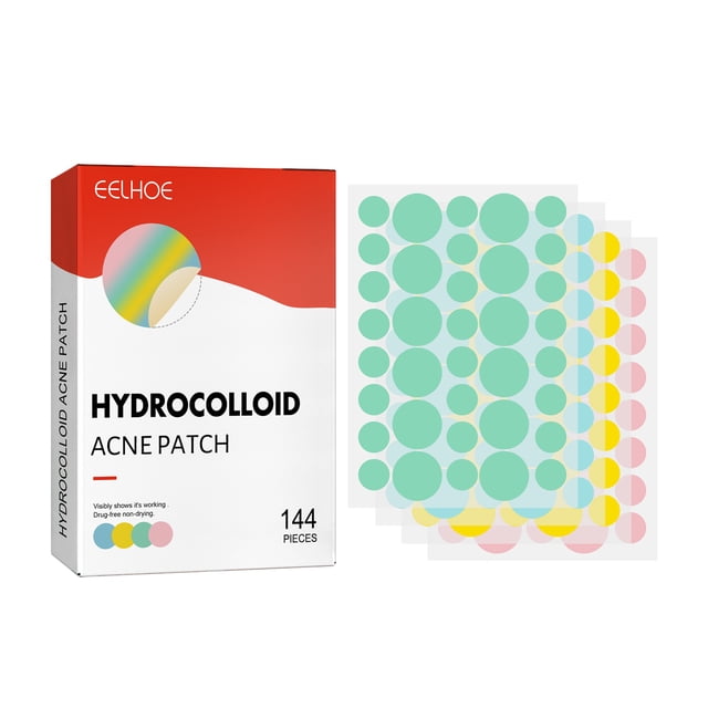Parches para espinillas para la cara, cubiertas coloridas y lindas para los granos en forma de corazón, parches hidrocoloides para acné con aceite de té, hamamelis
