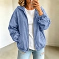 thumbnail image 2 of uublik Women's Jean Jacket Light Blue Casual Long Sleeve Zip Up Denim Jacket Fall Coat, 2 of 6