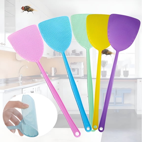 ACDANC Fly Swatters Multi Pack,Plastic Fly Swatters,Long Handle Fly Swat,Large Swatter That Work for Indoor and Outdoor