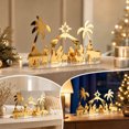 thumbnail image 6 of Lilixerw Gold Nativity Scene Figurine, Acrylic Mirror Tabletop Decor with Palm Trees on Clear Base, Religious Holiday for Christmas Mantel Home Decorations, 6 of 7