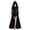 Black, variant on 2026 Women Renaissance Hooded Maxi Dress, Steam Punk Lace Up Front Long Dress, Vintage Gothic Holiday Party Gown